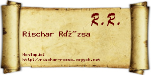 Rischar Rózsa névjegykártya